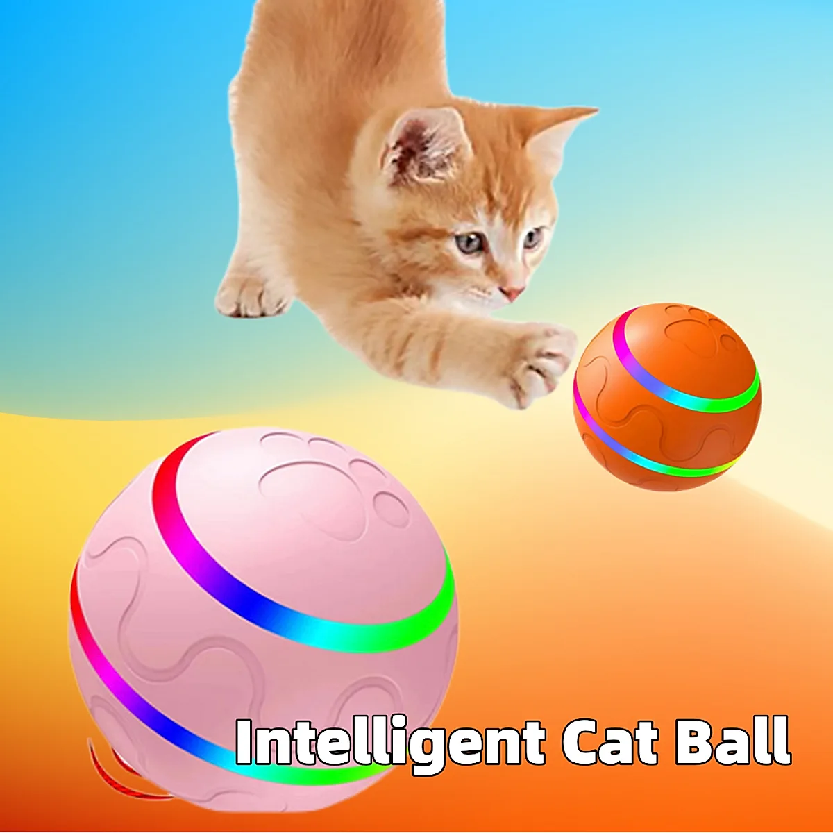 Pet New Cat Wicked Ball Toy Intelligent Ball USB Cat Toys Self Rotating Ball - Image 3