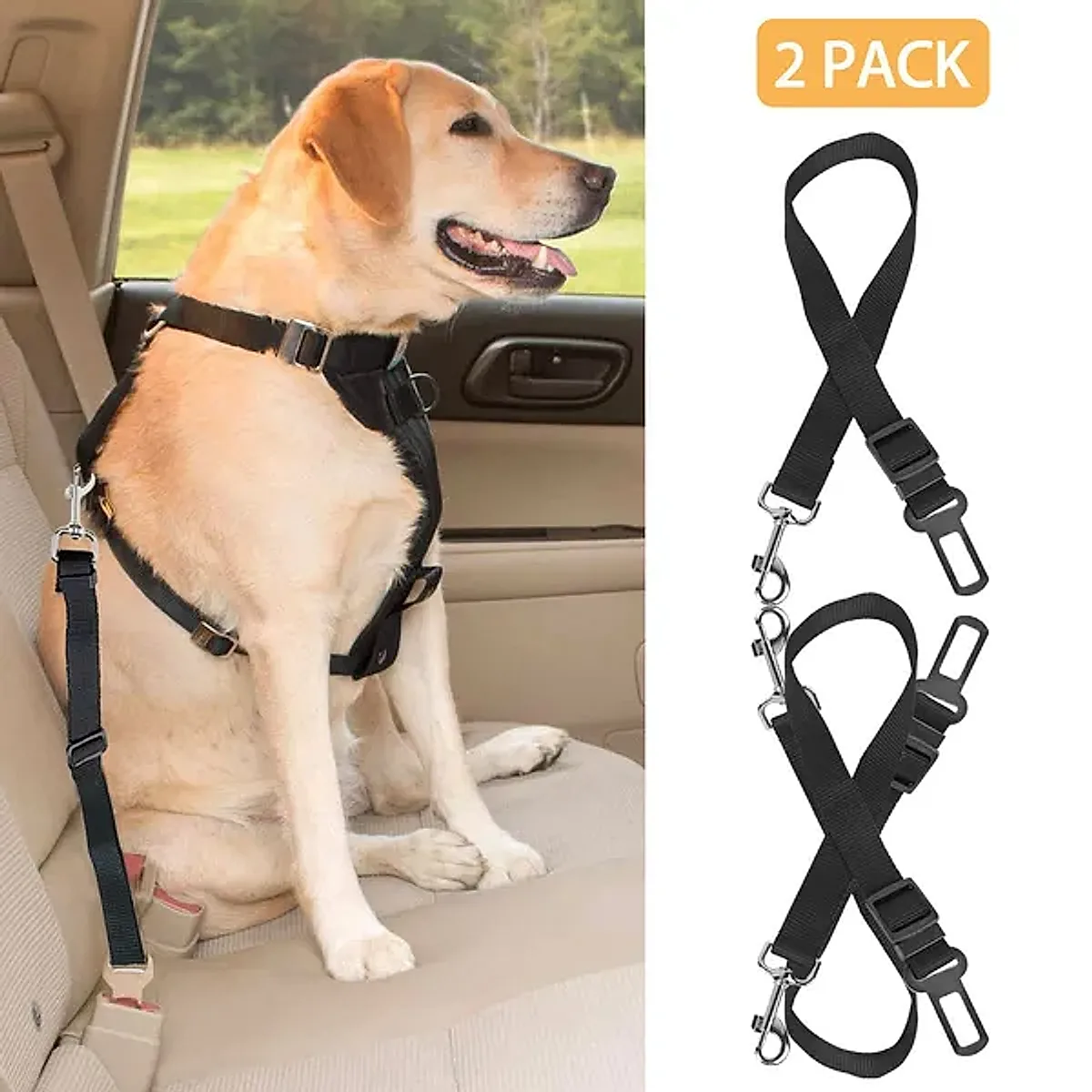 2Pcs Pet Dog Seat Belt Leash Adjustable Pet Dog Cat Safety Leads Harness - Image 5