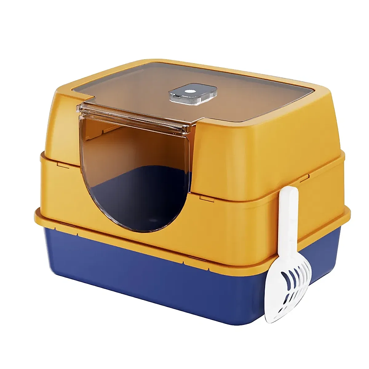 Enclosed Cat Litter Box, Orange - Odor-Locking, Spacious For Large Cats, A - Image 9