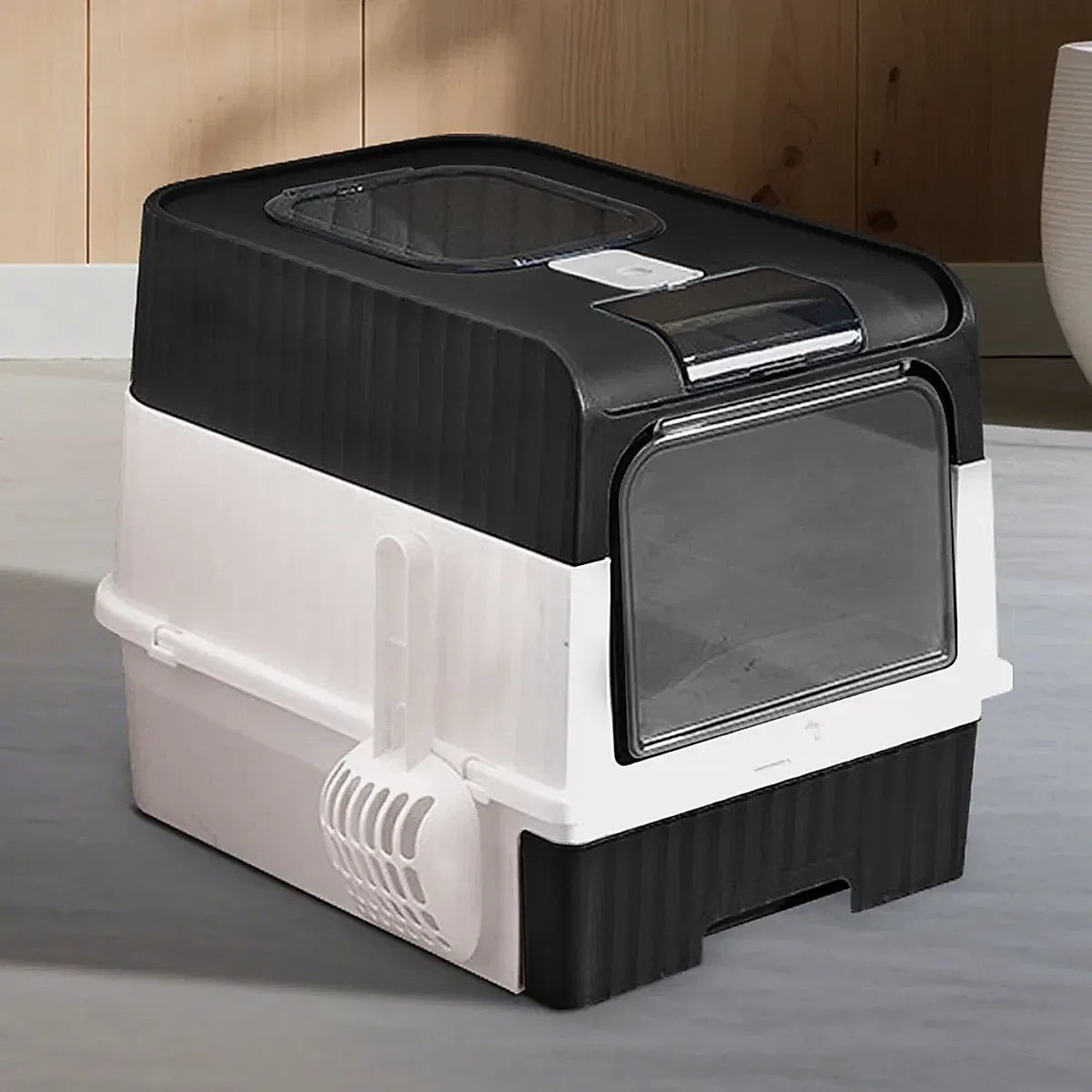 Fully Enclosed Magic Cube Litter Box, Top&Front Entry, Pull-Out Drawer, - Image 7