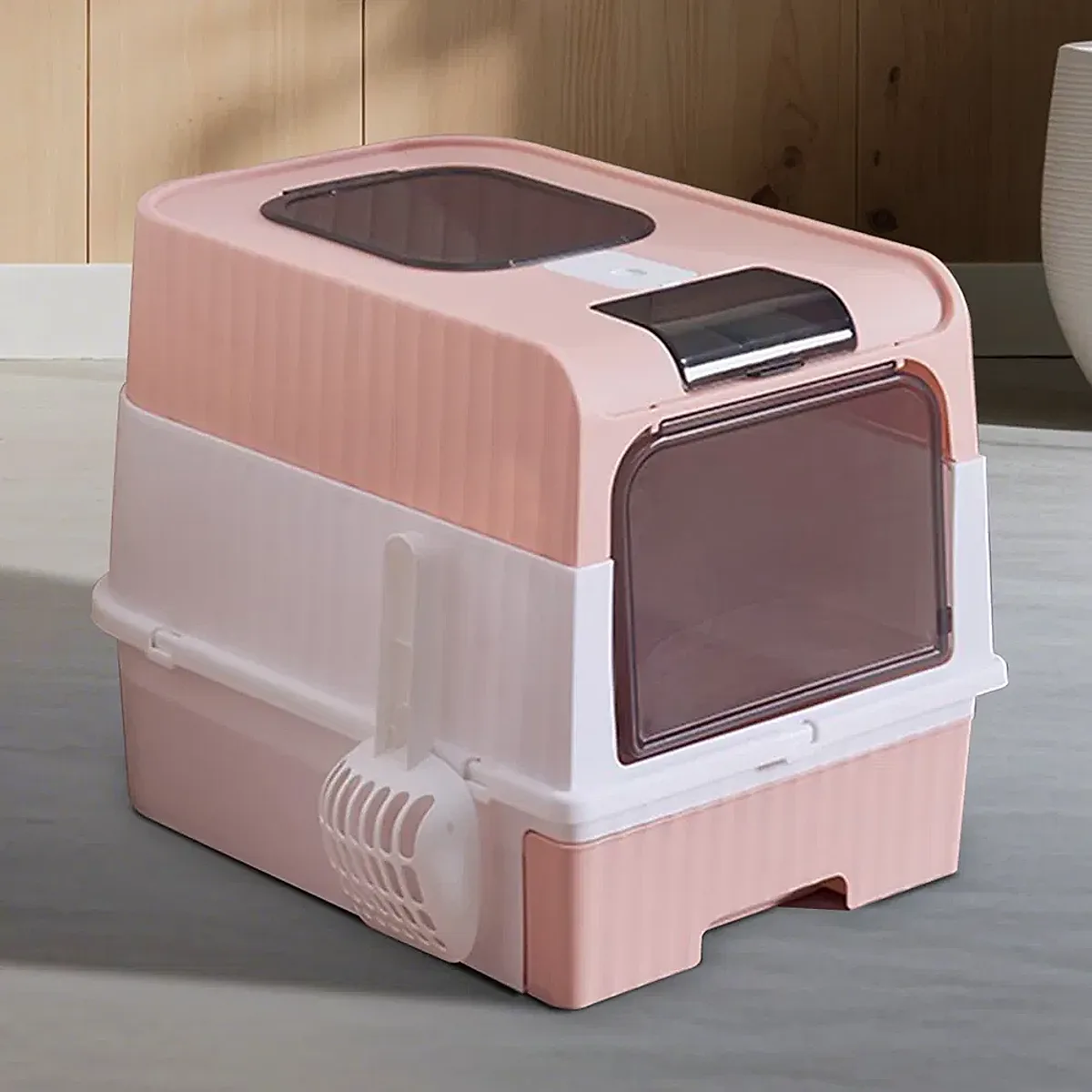 Fully Enclosed Magic Cube Litter Box, Top&Front Entry, Pull-Out Drawer, - Image 8