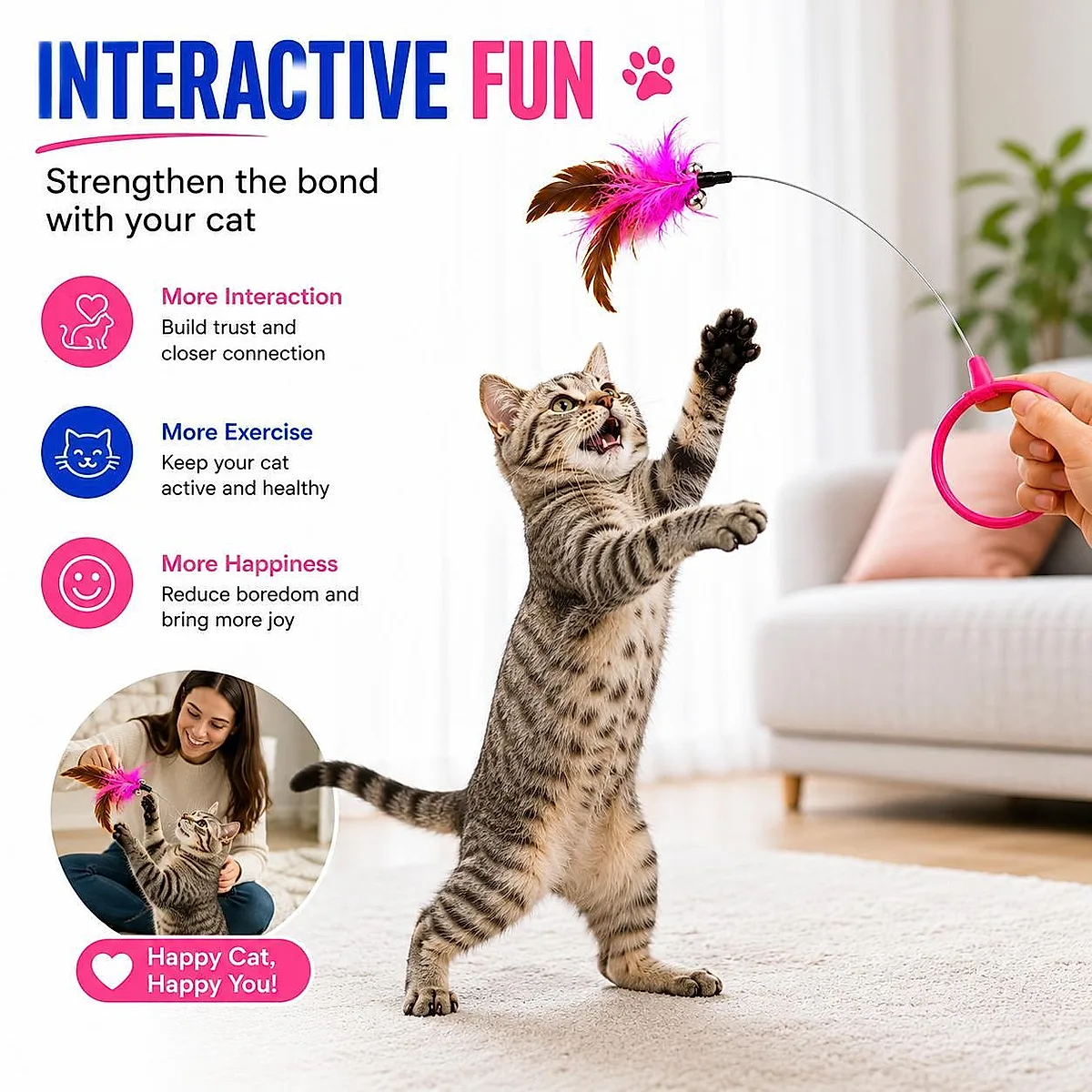 Wearable Cat Feather Collar Toy Interactive Neck-Worn Cat Teaser Automatic - Image 7