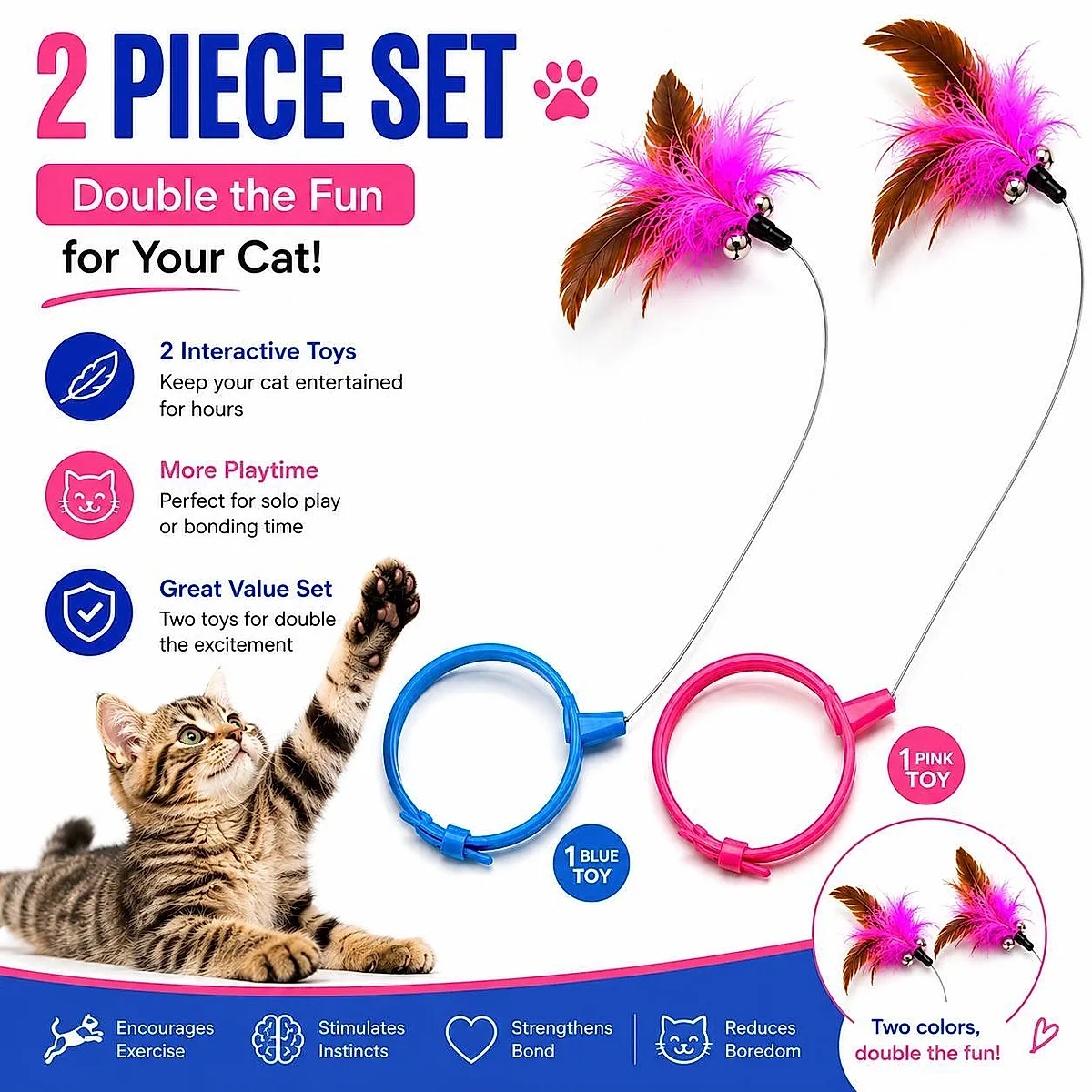 Wearable Cat Feather Collar Toy Interactive Neck-Worn Cat Teaser Automatic - Image 8